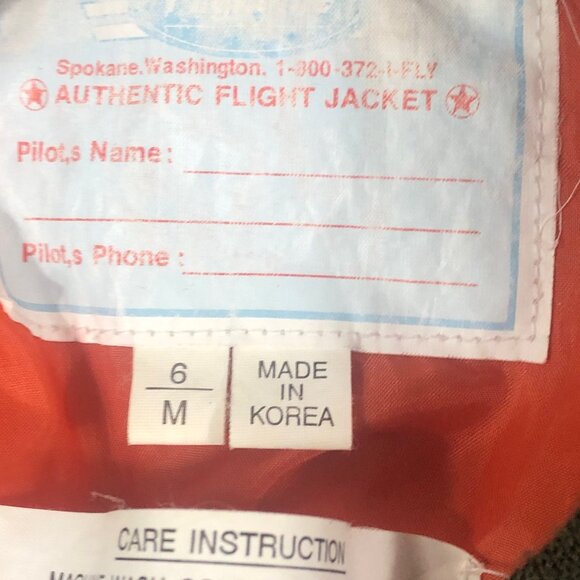 Children's Authentic Flight Jacket Size 6 Medium - Picture 8 of 9